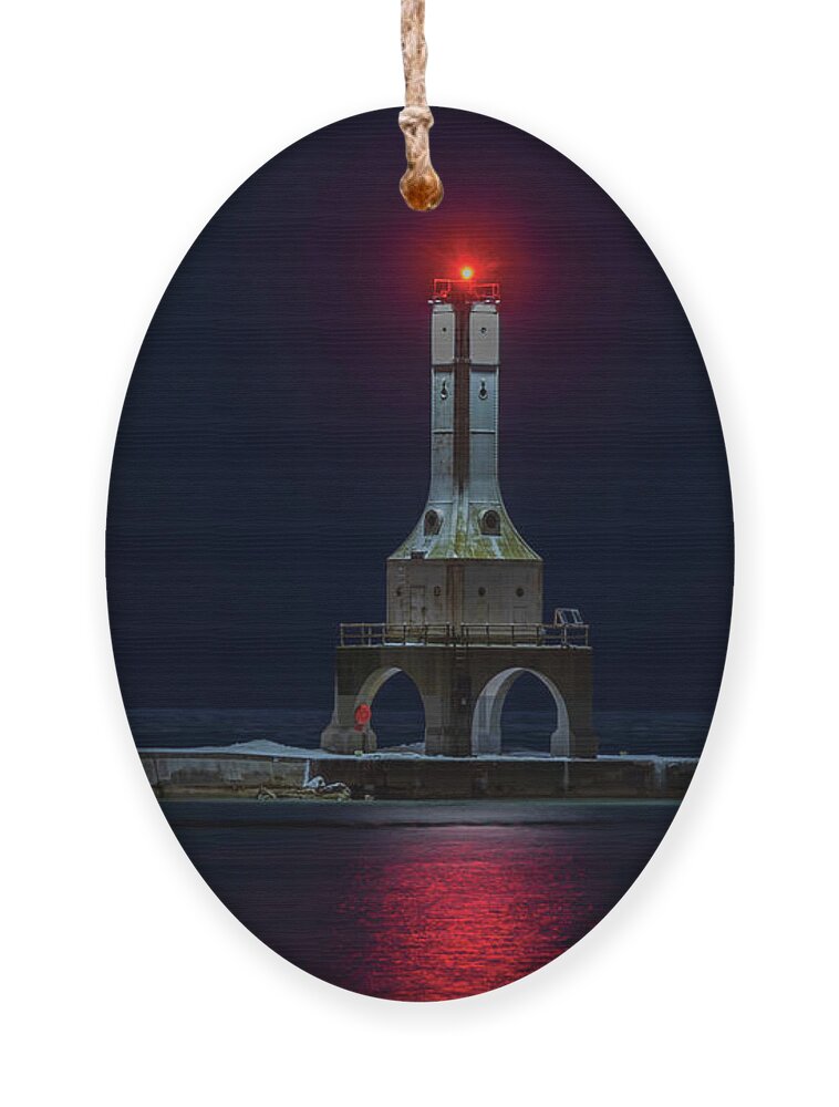 Lighthouse Ornament featuring the photograph Guardian of the harbor 3 by Eric Curtin