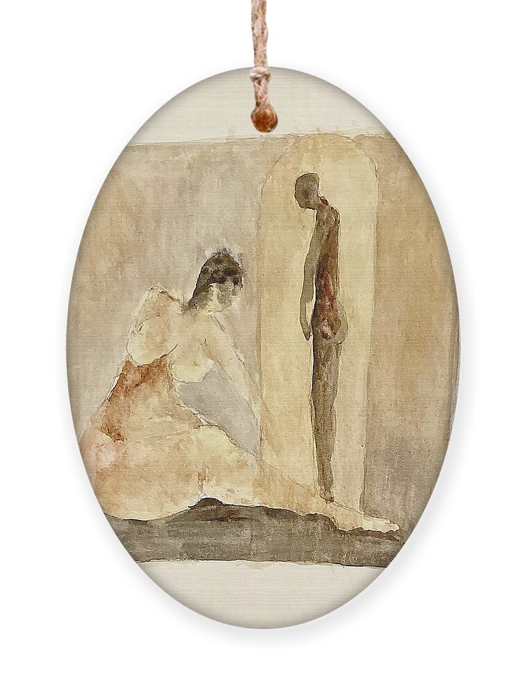 Earth Tones Ornament featuring the painting Guilt by David Euler