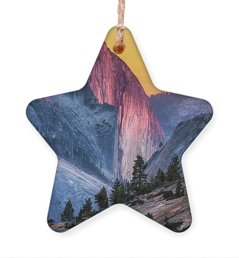 Half Dome Ornament featuring the photograph Half Dome Sunset by Anthony Michael Bonafede