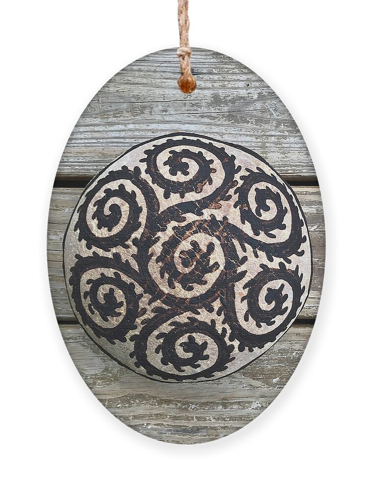 Bread Ornament featuring the photograph Hand Painted Sourdough Pattern Designed Quartet 3 by Amy E Fraser