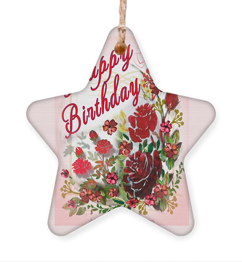 Happy Birthday Ornament featuring the digital art Happy Birthday to Anyone Born in July by Delynn Addams