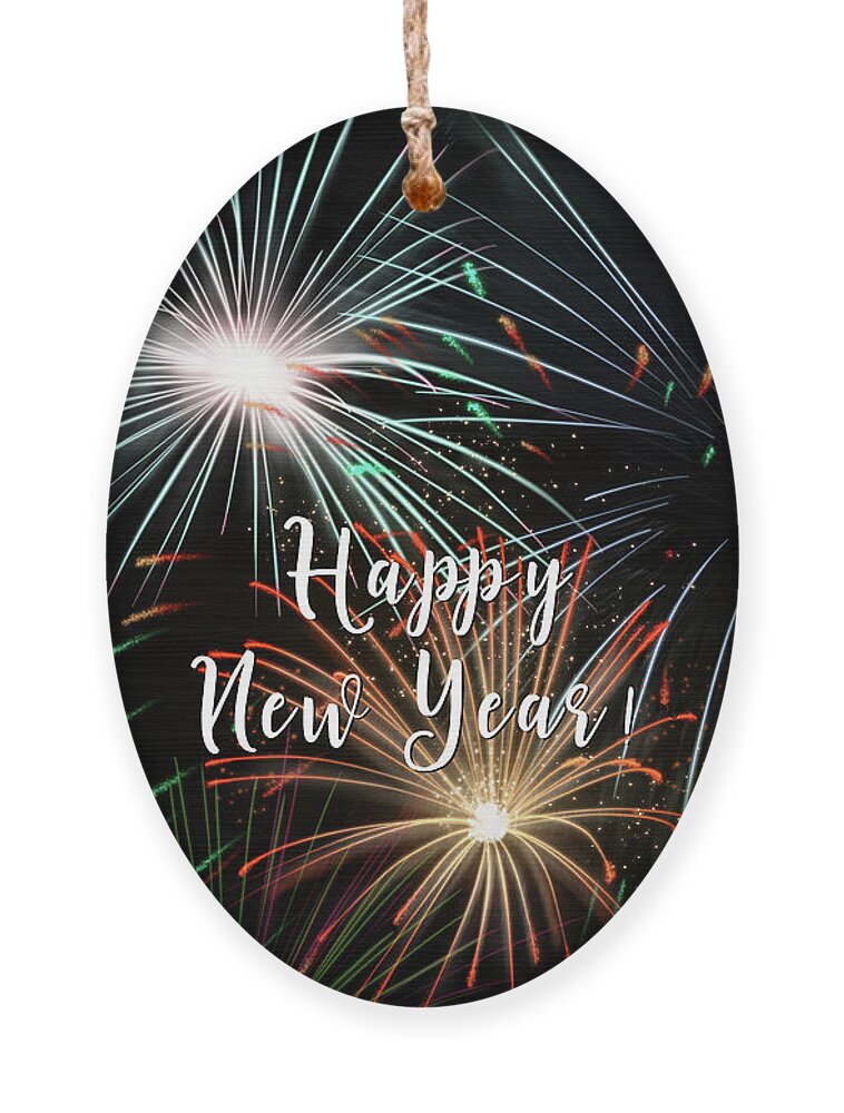 Party Ornament featuring the digital art Happy New Year by Amy Dundon