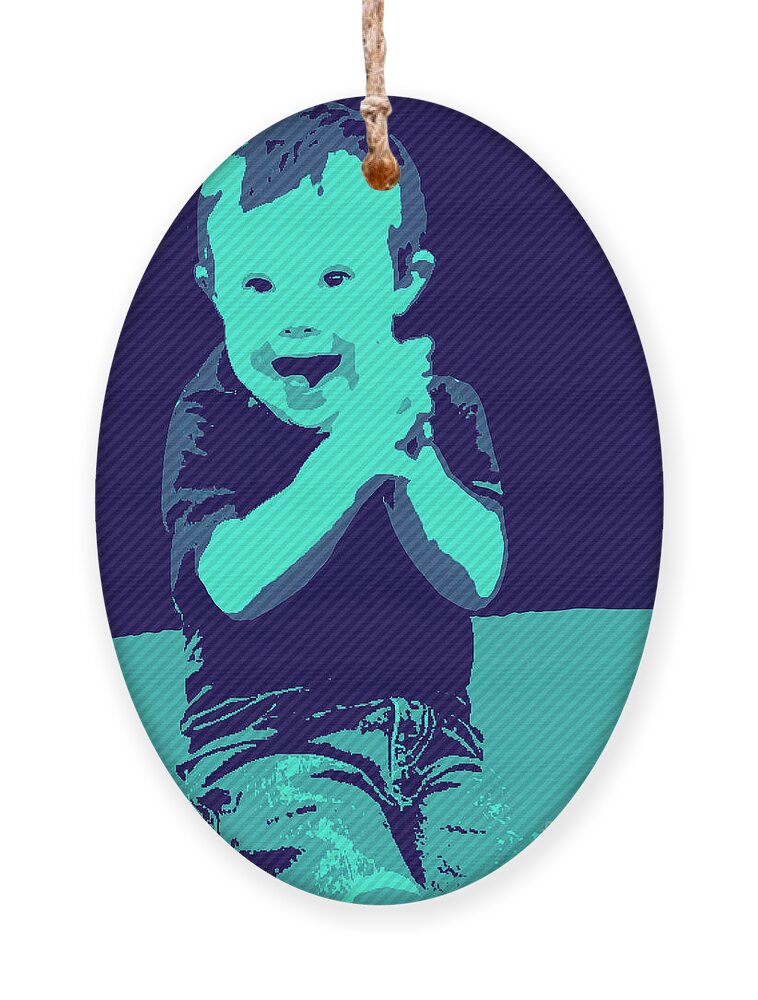 Pray Ornament featuring the painting Happy Prayers by Jack Bunds