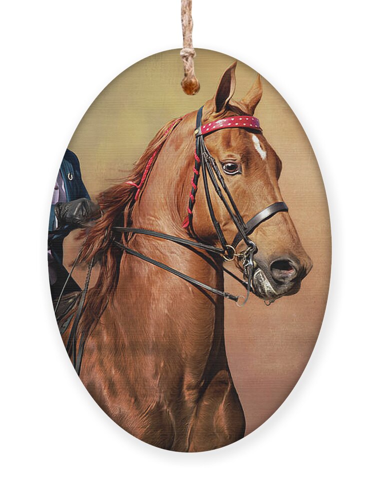 American Saddlebred Ornament featuring the photograph Harmony between horse and rider by Amy Dundon