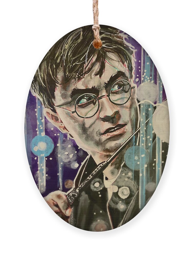 Harry Potter Ornament featuring the painting Harry Potter by Joel Tesch