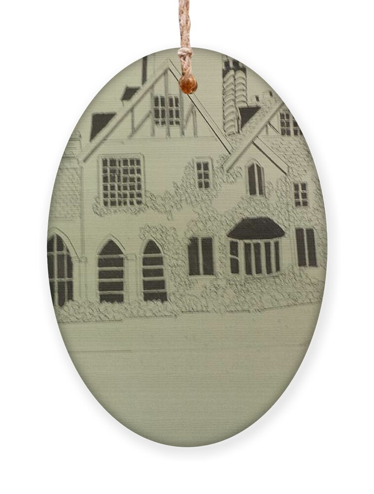  Ornament featuring the drawing Haunting Of Hill House Ink Drawing by Donald Northup