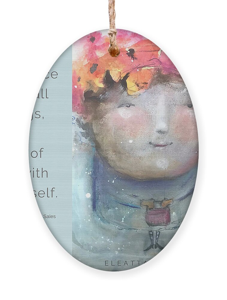 Motivational Poster Ornament featuring the mixed media Have Patience by Eleatta Diver