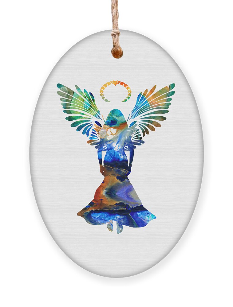 Guardian Ornament featuring the painting Healing Angel - Spiritual Art Painting by Sharon Cummings
