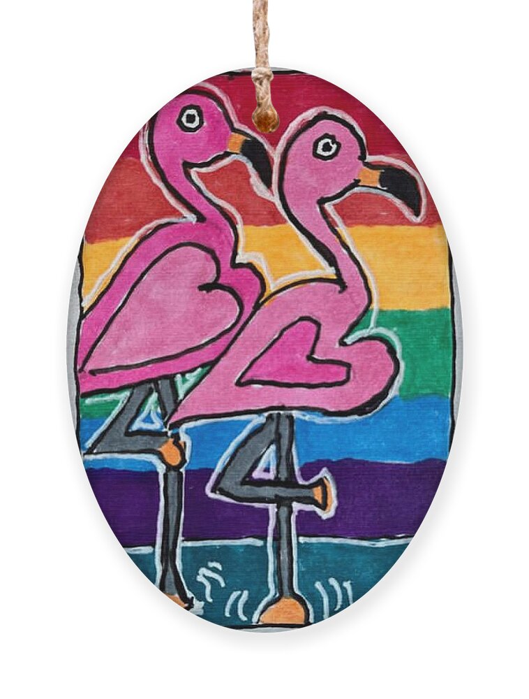 Heart Flamingo Pride Ornament by Michael Stanley - Fine Art America