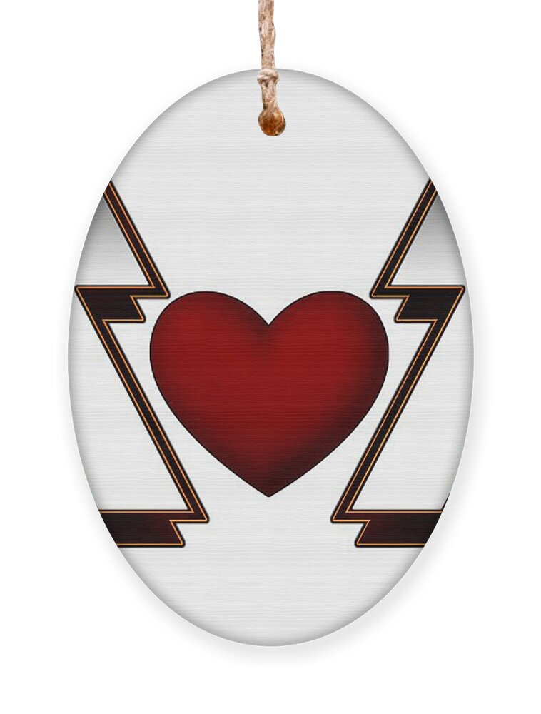 Heart Ornament featuring the digital art Heavy Metal Heart Emblem by Rolando Burbon