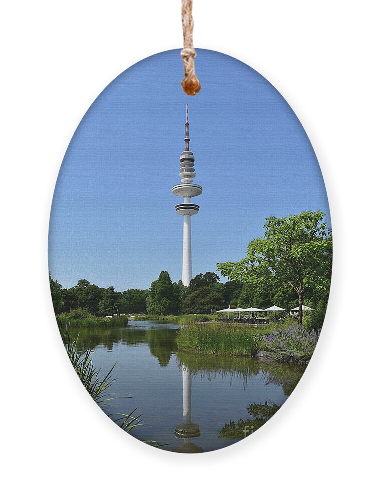 Heinrich-hertz-turm Ornament featuring the photograph Heinrich Hertz Tower - Hamburg by Yvonne Johnstone
