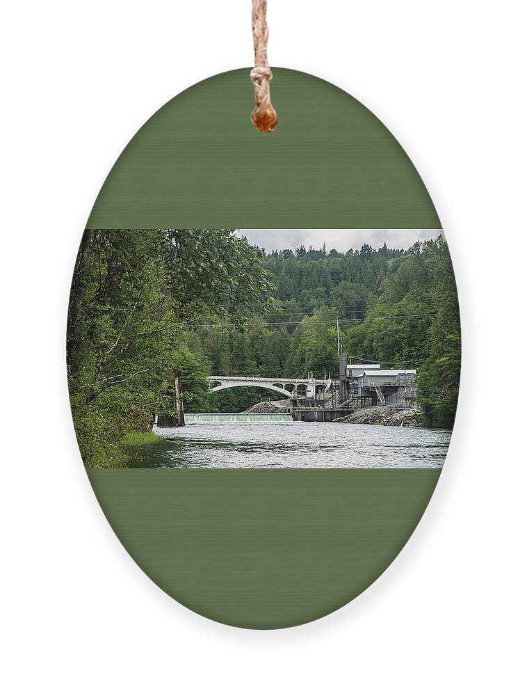 Henry Thompson Bridge And Baker Fish Trap Ornament featuring the photograph Henry Thompson Bridge and Baker Fish Trap by Tom Cochran