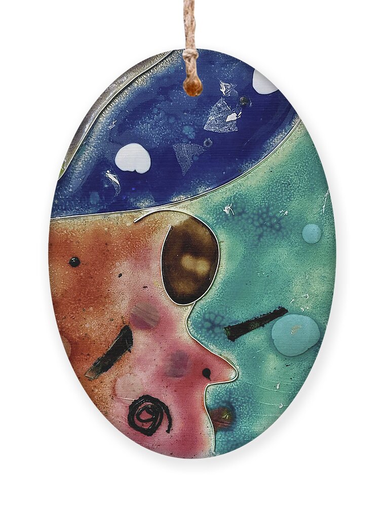 Abstract Ornament featuring the glass art Her Cosmic Dream by Bentley Davis