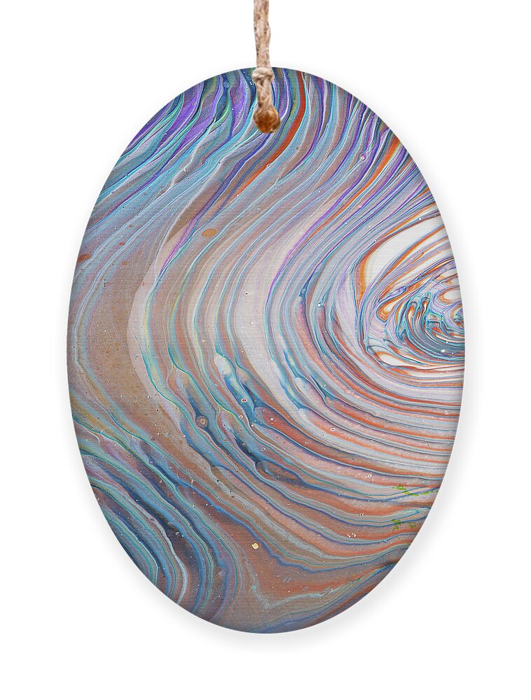 Abstract Ornament featuring the digital art Here And There - Colorful Abstract Contemporary Acrylic Painting by Sambel Pedes