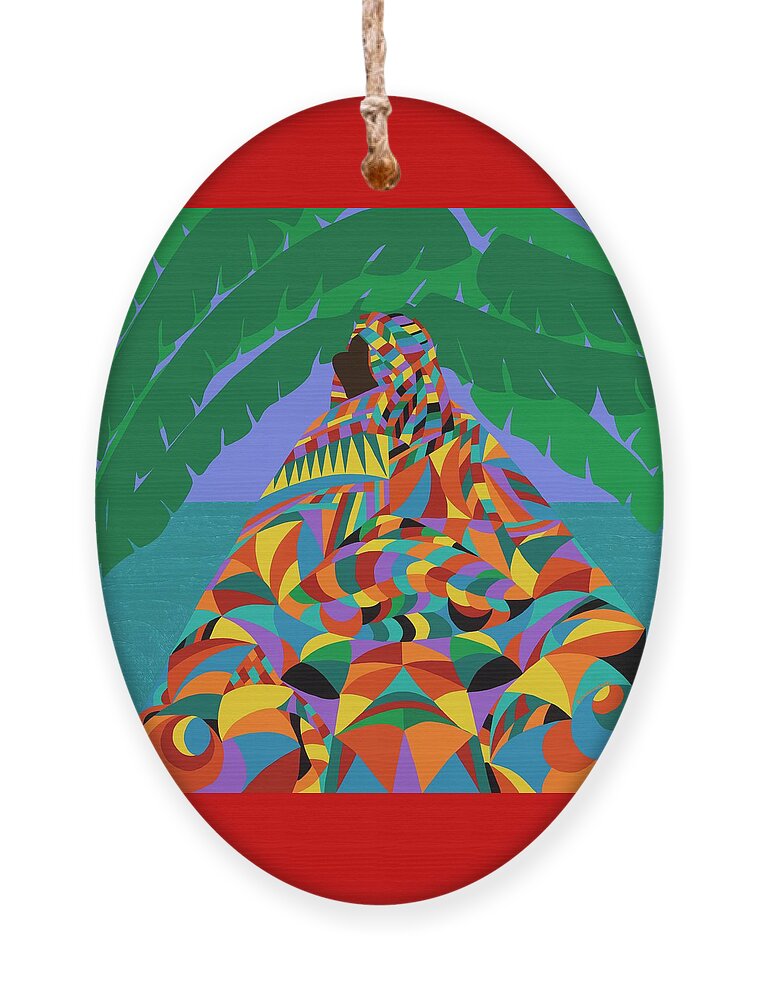 Africa Ornament featuring the painting Heritage by Synthia SAINT JAMES
