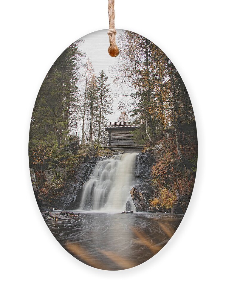 Komulanköngäs Ornament featuring the photograph Hidden Komulankongas waterfall by Vaclav Sonnek