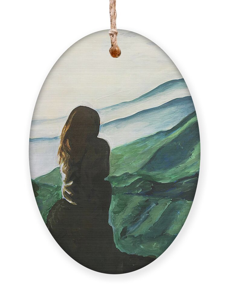 Mountains Ornament featuring the painting High Rock by Pamela Schwartz