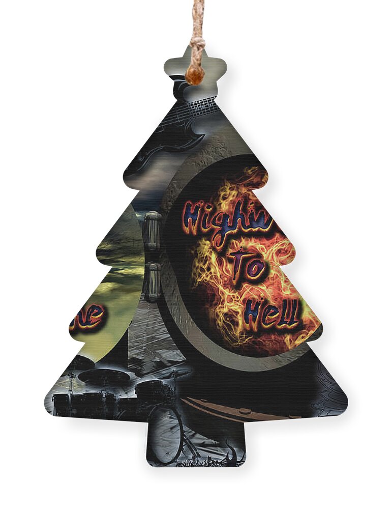 Highway To Hell Ornament featuring the digital art Highway To Hell by Michael Damiani