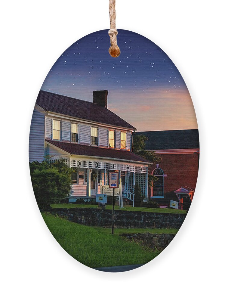 Sunset Ornament featuring the photograph Historic Blountville at Twilight by Shelia Hunt