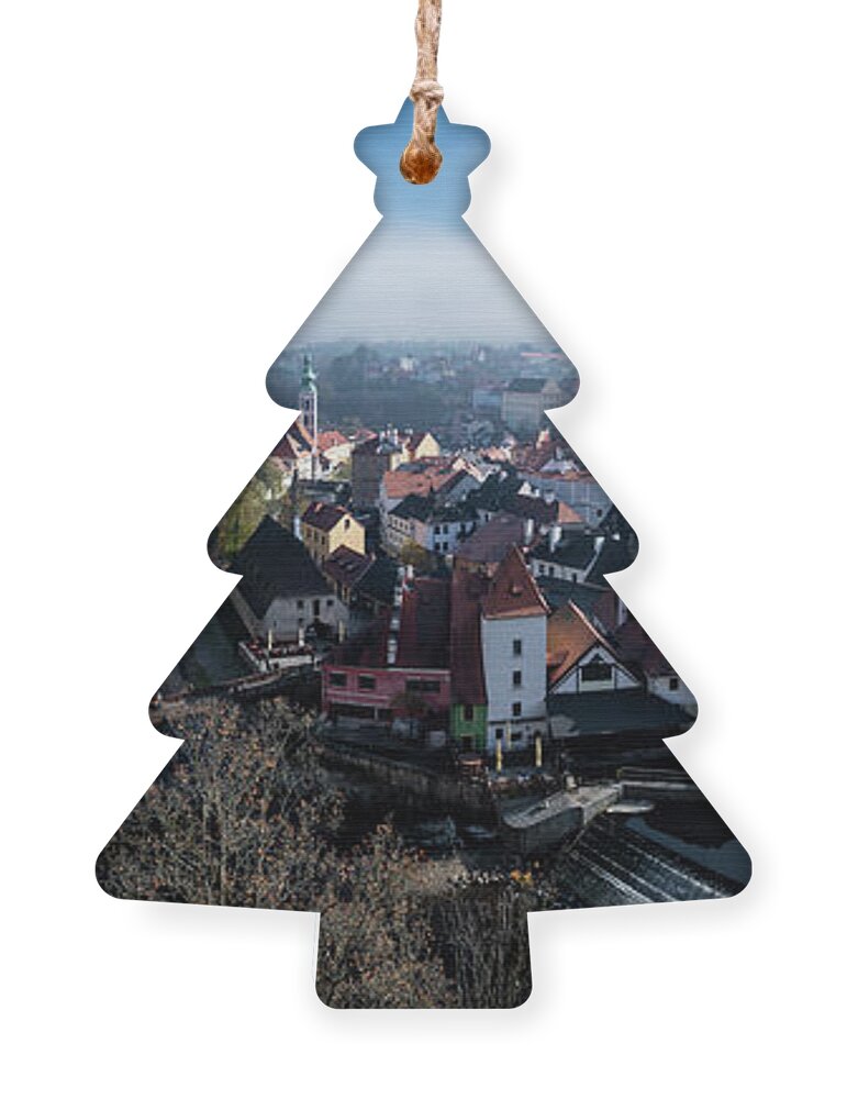 Czech Republic Ornament featuring the photograph Historic City Of Cesky Krumlov In The Czech Republic In Europe by Andreas Berthold