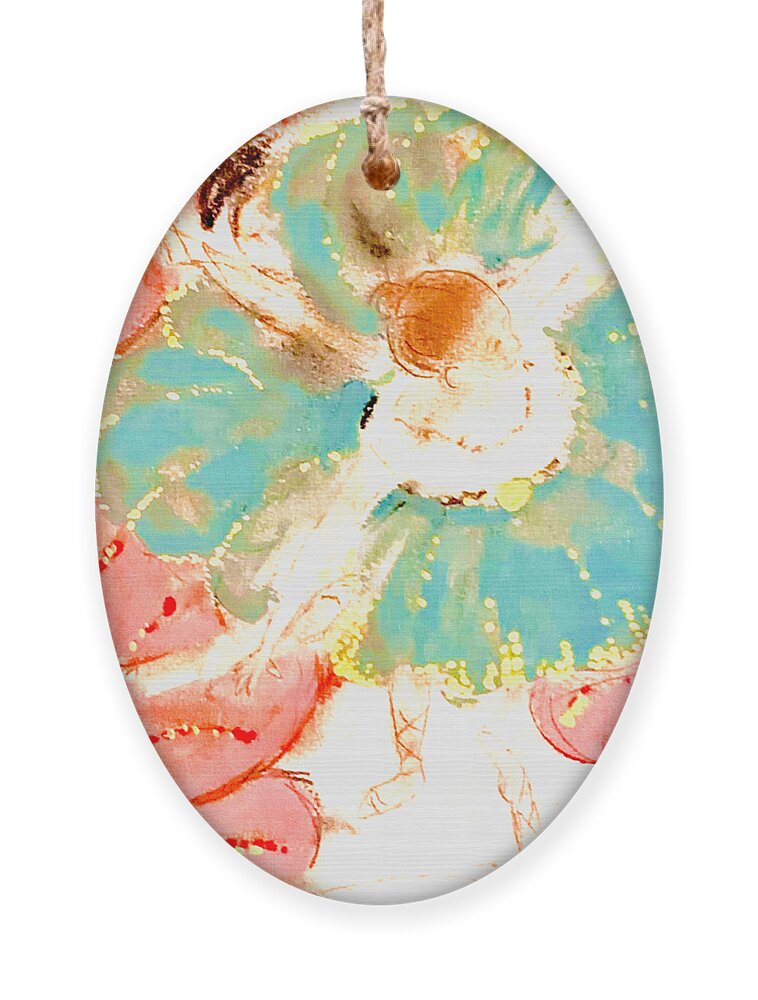 Ballerinas Ornament featuring the pastel Hold Your Center - Degas Dancers by Christie Olstad