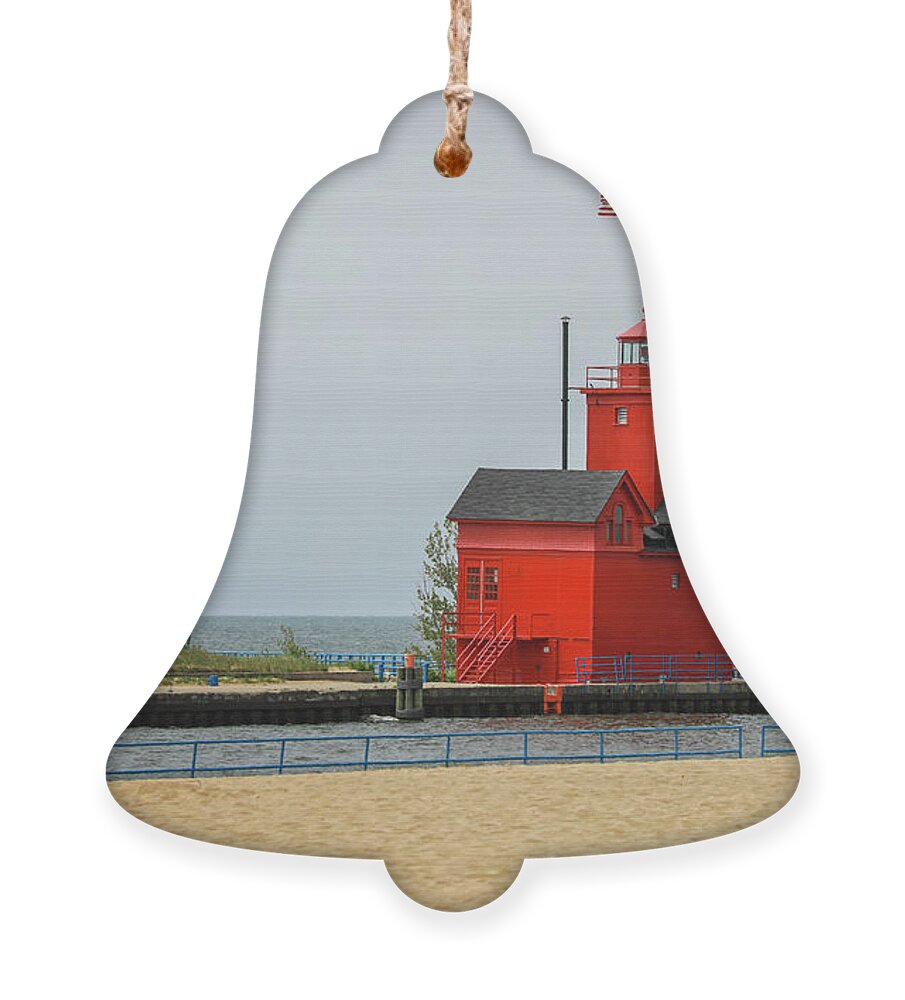 Holland Harbor Light Ornament featuring the photograph Holland Harbor Light by Dan Sproul