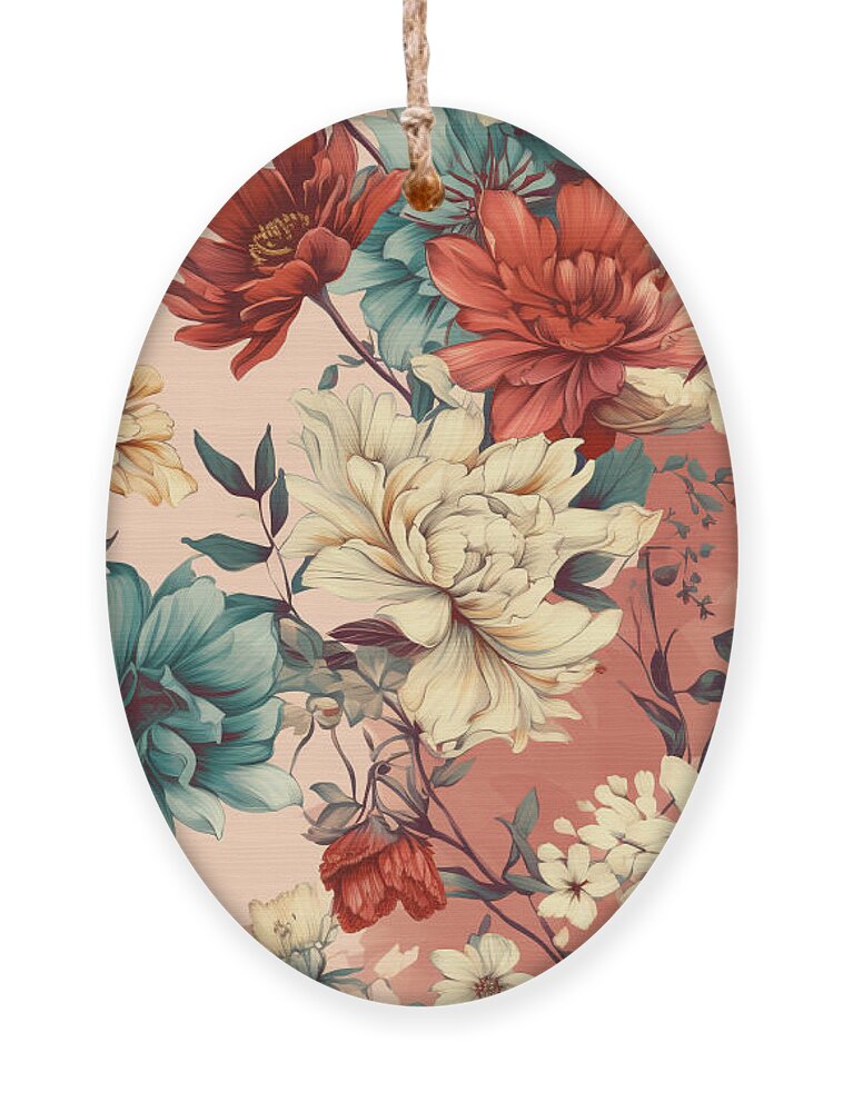 Whimsical Ornament featuring the digital art Home Decor Floral Patterns #1 by Britten Adams
