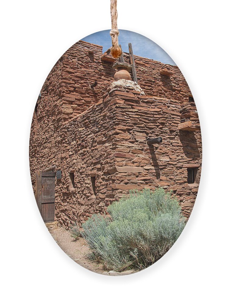 Hopi House At Grand Canyon Ornament featuring the digital art Hopi House at Grand Canyon by Tammy Keyes