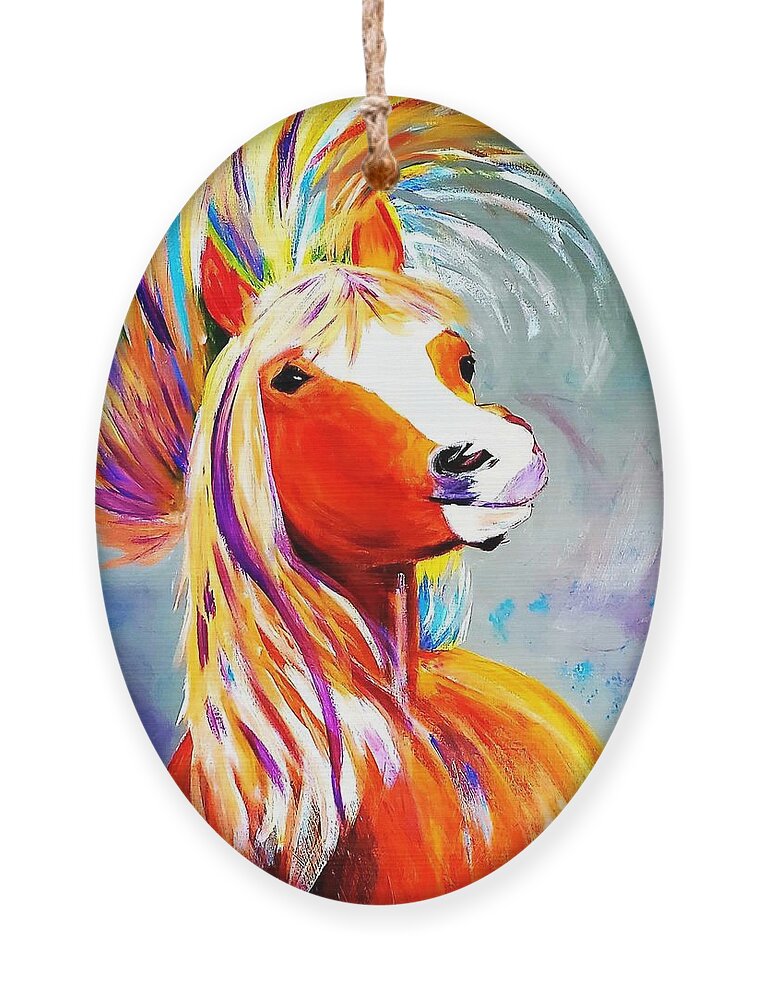 Horse Ornament featuring the painting Horse by Amy Kuenzie