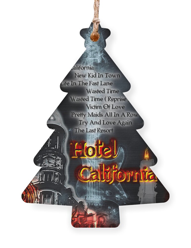 Hotel California Ornament featuring the digital art Hotel California by Michael Damiani