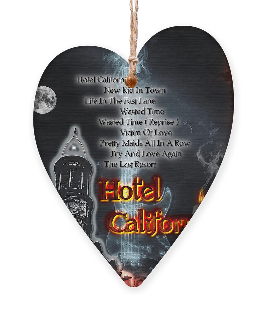 Hotel California Ornament featuring the digital art Hotel California by Michael Damiani