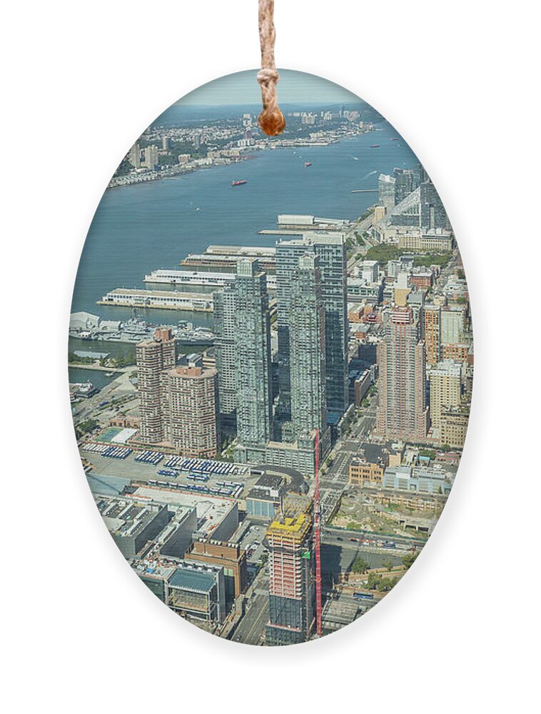 Manhattan Ornament featuring the photograph Hudson River Upper West Side by Cate Franklyn