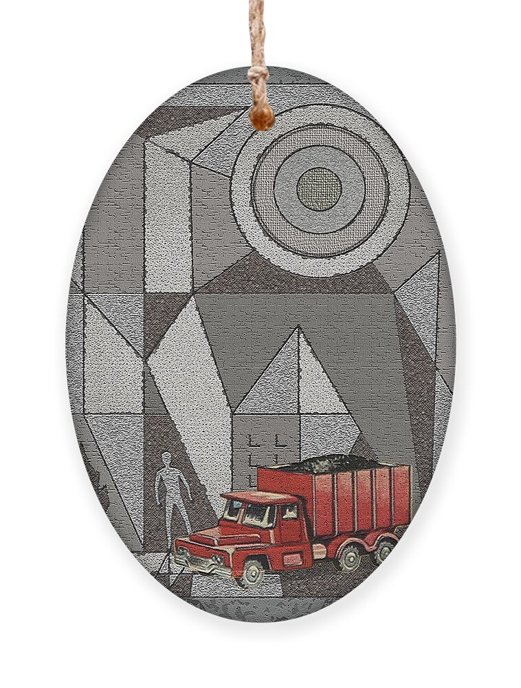 Husky Trucks Ornament featuring the digital art Husky Trucks / Guy Warrior Coal Truck by David Squibb