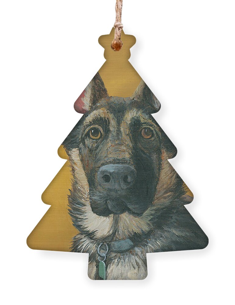 Dog Ornament featuring the painting Iashma by Darice Machel McGuire