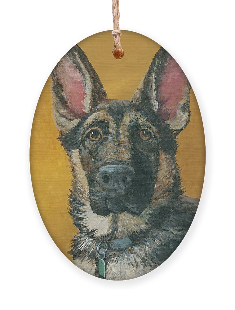 Dog Ornament featuring the painting Iashma by Darice Machel McGuire
