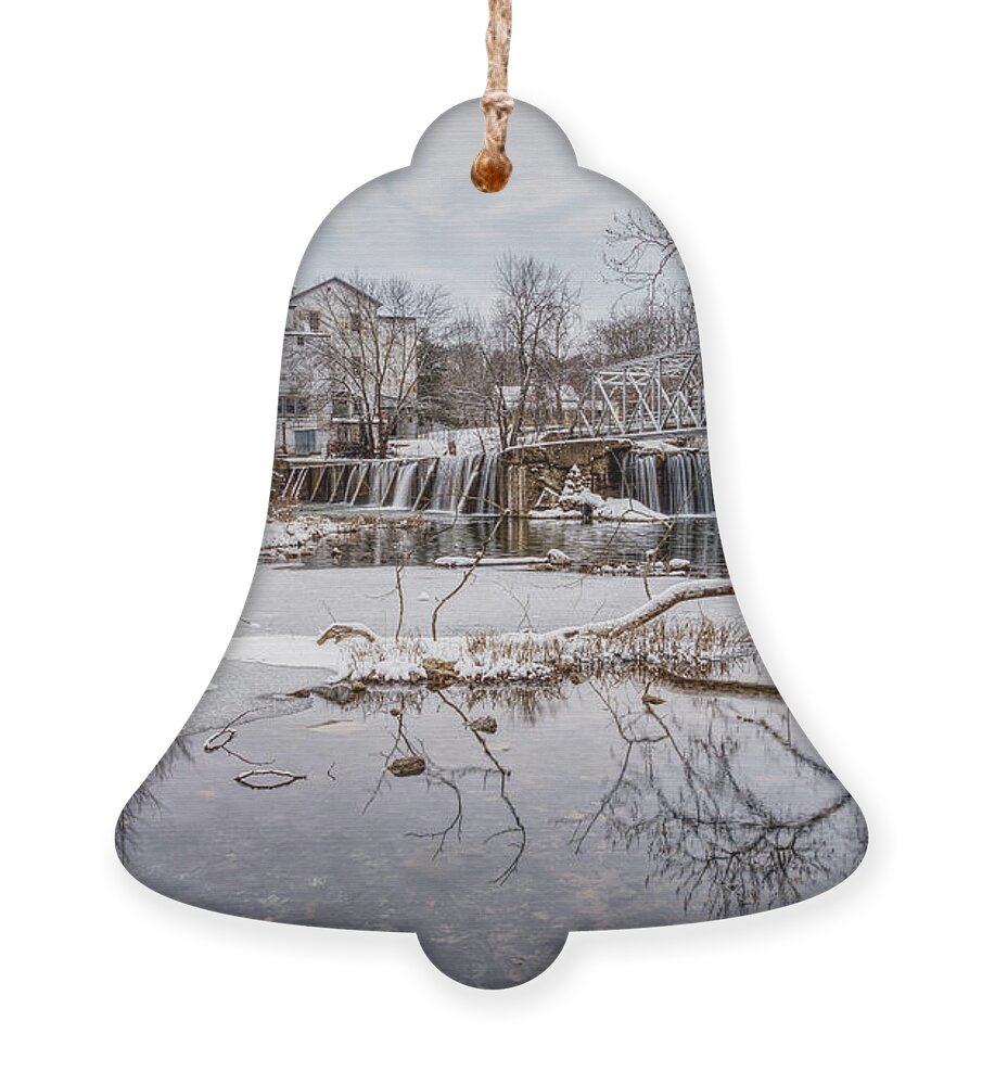 Ozark Mo Ornament featuring the photograph Iced At Finley Dam by Jennifer White