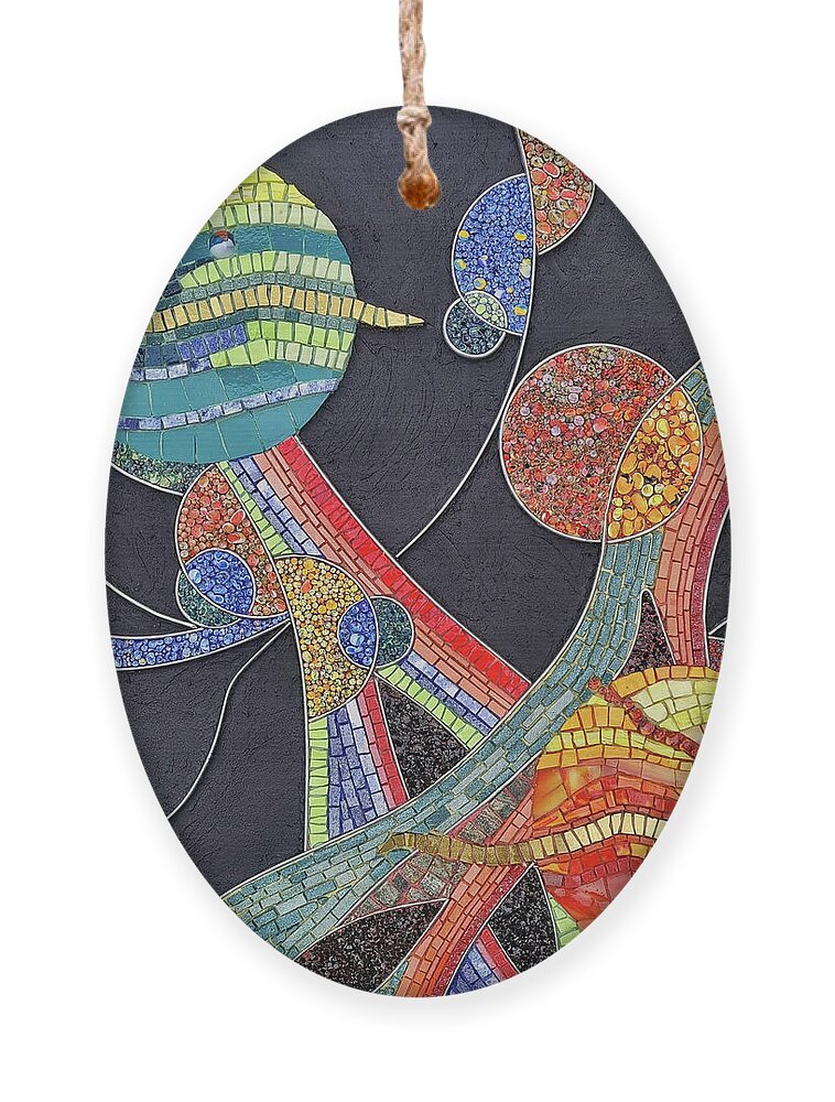 Mosaic Ornament featuring the glass art In Another Galaxy by Adriana Zoon