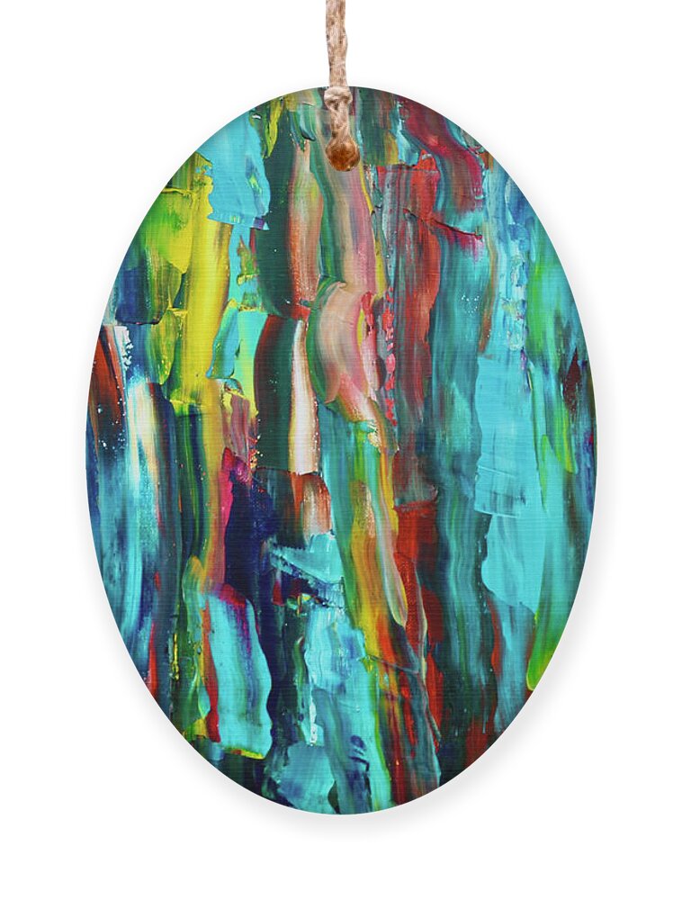 Turquoise Ornament featuring the painting In The Depths 2 by Teresa Moerer