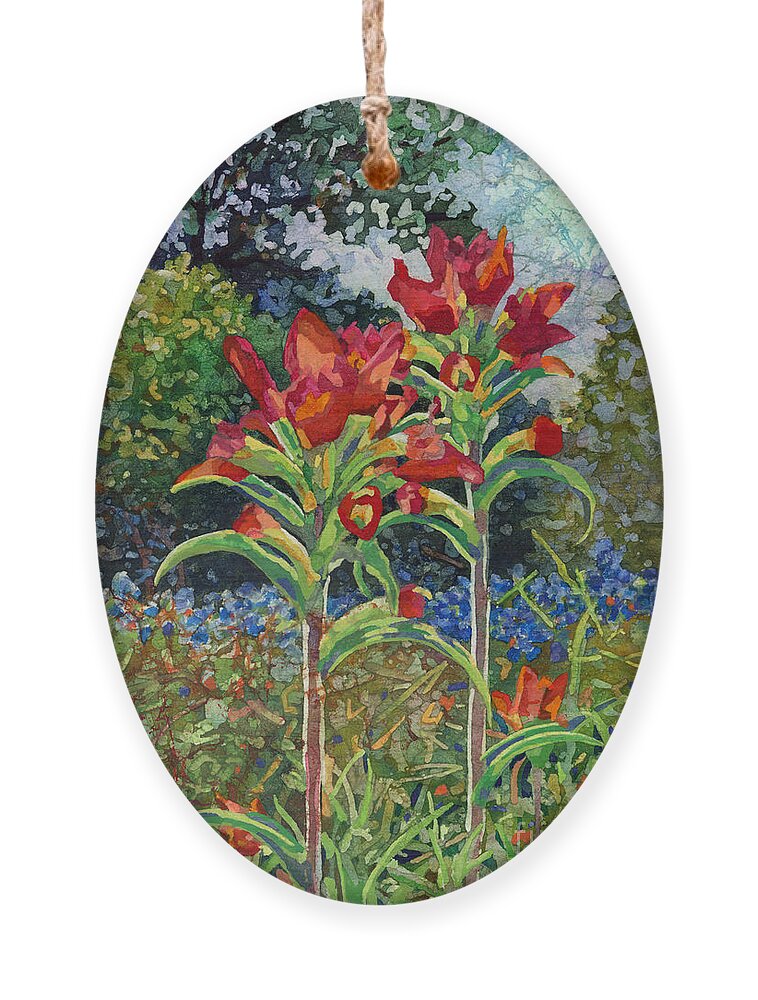 Wild Flower Ornament featuring the painting Indian Spring by Hailey E Herrera