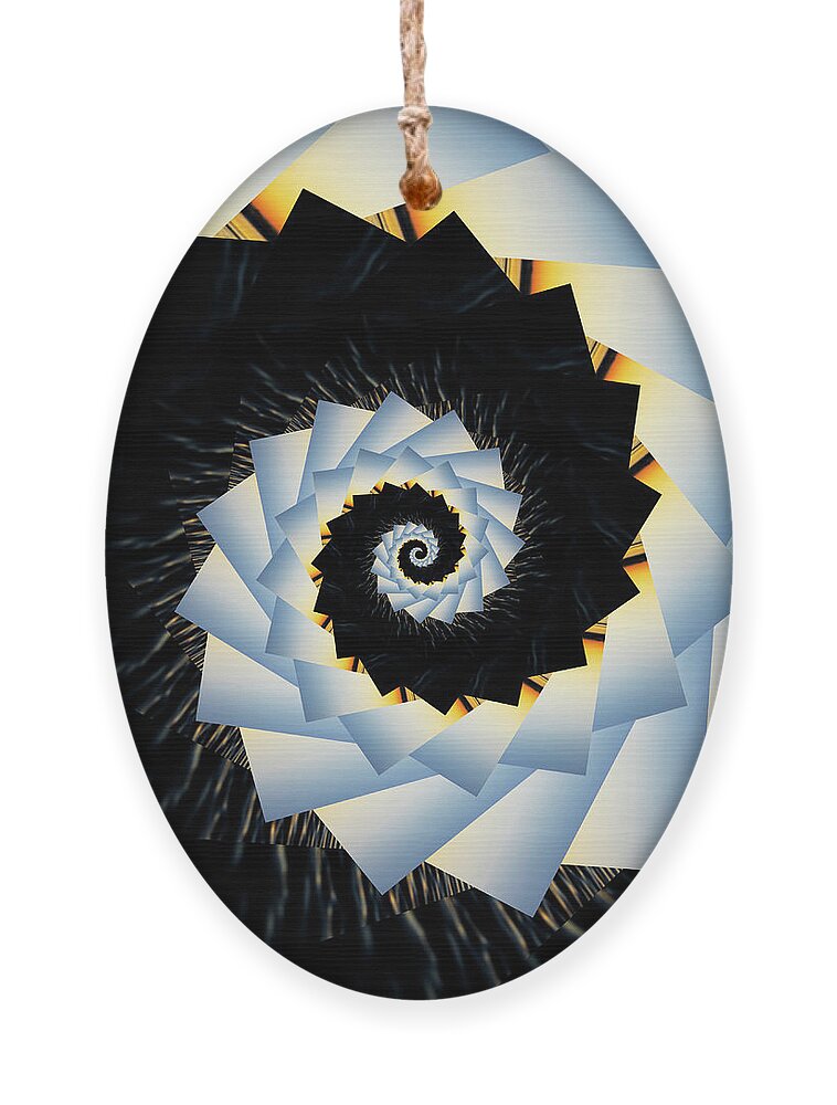 Grid Ornament featuring the digital art Infinity Tunnel Spiral Ocean Shores Sunset by Pelo Blanco Photo