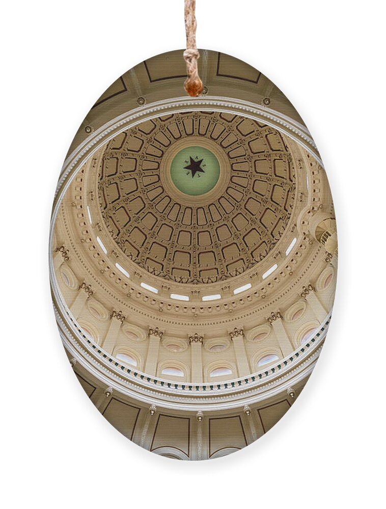 Dome Ornament featuring the photograph Inside the Dome Texas Capitol by Mike-Hope