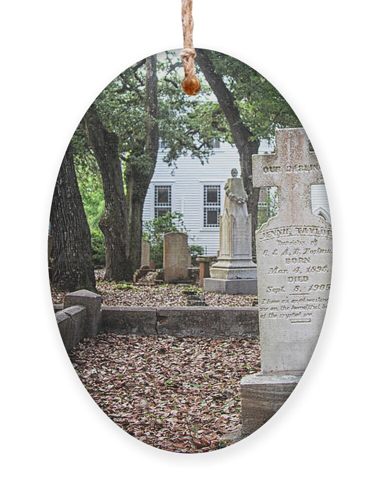 Old Burying Ground Ornament featuring the photograph Inside the Old Burying Ground - Beaufort North Carolina by Bob Decker