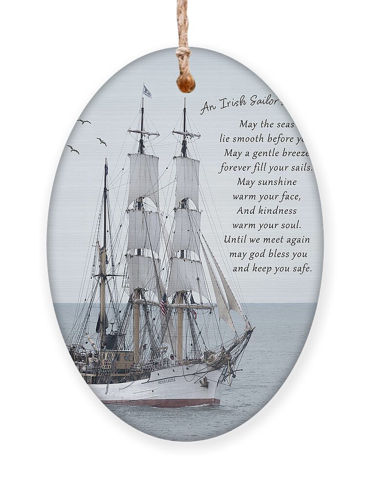 Prayer Ornament featuring the photograph Irish Sailor's Blessing by Dale Kincaid