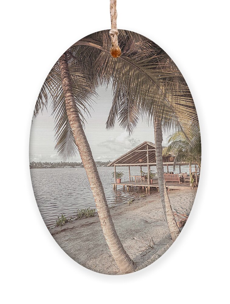 African Ornament featuring the photograph Island Beachhouse Dock by Debra and Dave Vanderlaan
