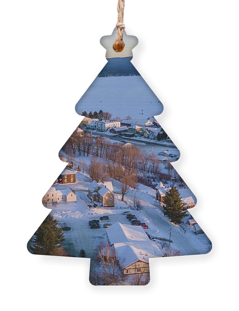 2021 Ornament featuring the photograph Island Pond, VT At Sunset by John Rowe