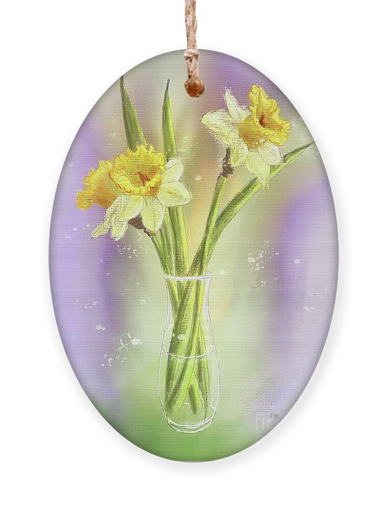 Daffodils Ornament featuring the digital art It Must Be Spring by Lois Bryan