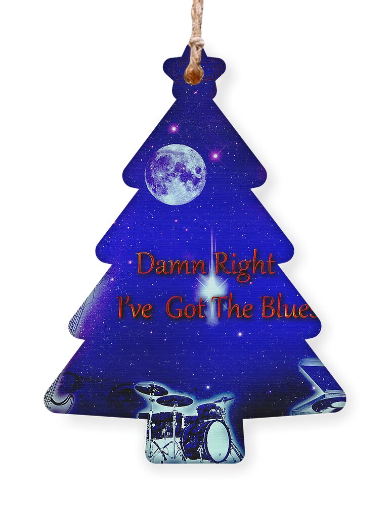Buddy Guy Ornament featuring the digital art I've Got The Blues by Michael Damiani