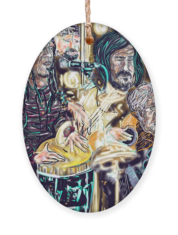 Music Ornament featuring the digital art Jai Roots y Amigos by Angela Weddle