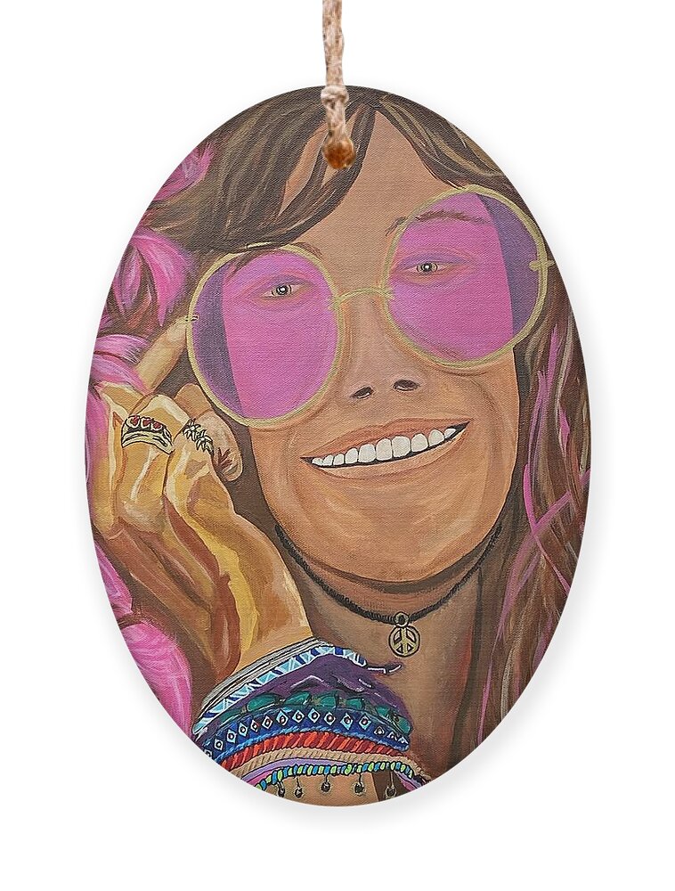  Ornament featuring the painting Janis Joplin by Bill Manson