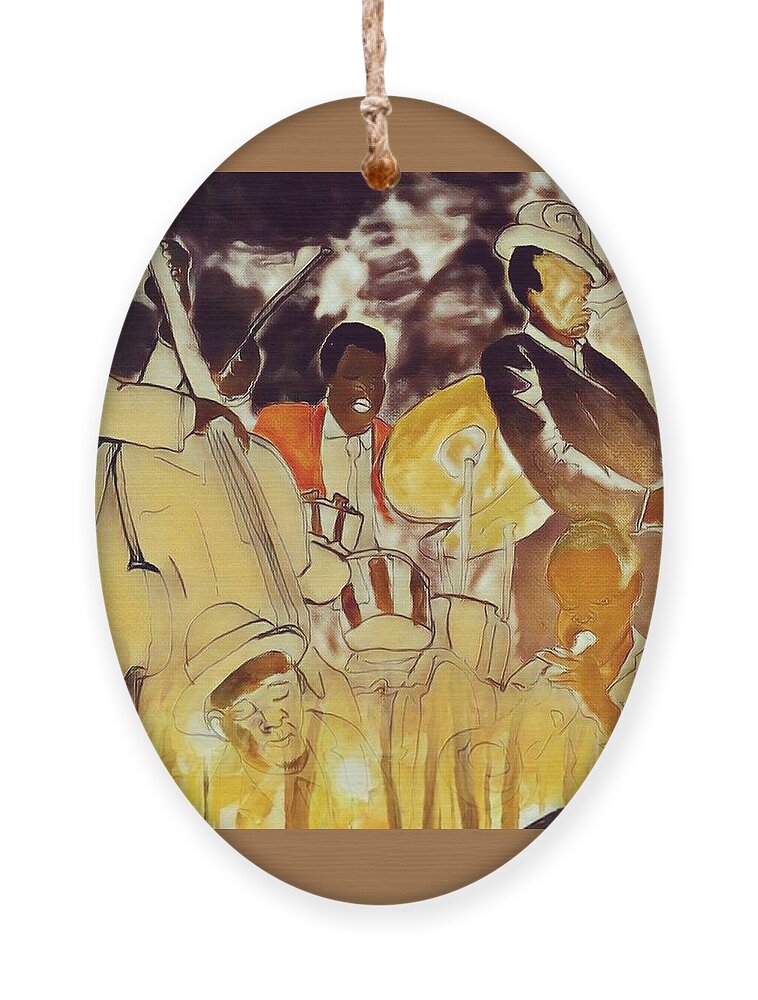  Ornament featuring the painting Jazz by Angie ONeal